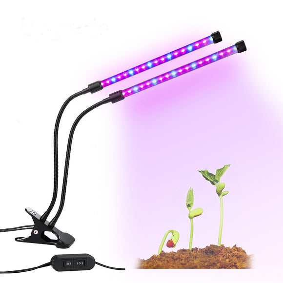 Gardening 18W Dual-lamp LED Grow Light Adjustable Flexible 360 Degree Gooseneck Growing Lamp