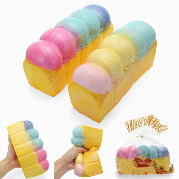 Eric Squishy Jumbo Loaf Bread Rainbow Galaxy Color 21cm Slow Rising With Packaging Collection Gift