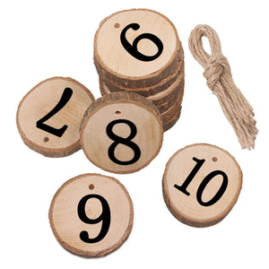 10Pcs/Lot Laser Engraving Wooden Number Hanging Table Cards Wedding Party Decor Reception Pendant