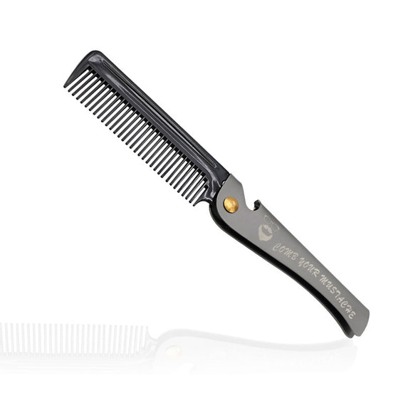 Portable Men Folding Comb Stainless Steel Beard Comb Pocket Beard Styling Tool