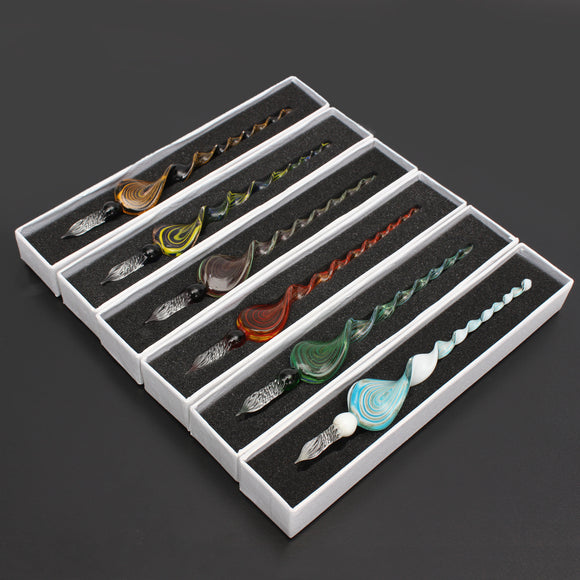 Creative Vintage Handmade Art Elegant Crystal Glass Dip Sign Pen Gift