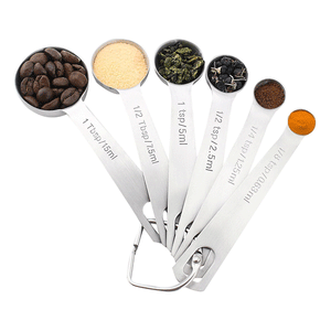 Honana CF-MS06 6 Pcs Stainless Steel Measuring Spoon Set for Measuring Dry and Liquid Ingredients