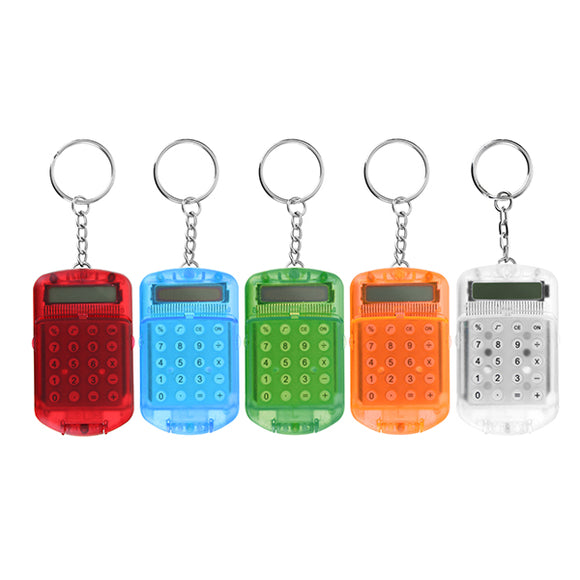 Electronic Mini Calculator Plastic Casing 8 Digits with Keychain