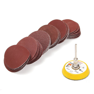 50mm 60pcs 100-2000 Grit Hook Loop Sanding Pad Sander Disc Sand Paper with 3mm Shank