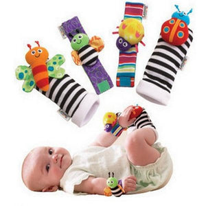 Vvcare BC-KF001 4Pcs Lovely Animal Baby Infant Kids Rattles Finders Glove Toys Hand Foot Socks Set