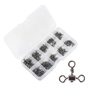 LEO 100PC 2# 4# 6# 7# 8# Triple Swivels Connector 3 Way Fishing Swivels Fishing Tackle