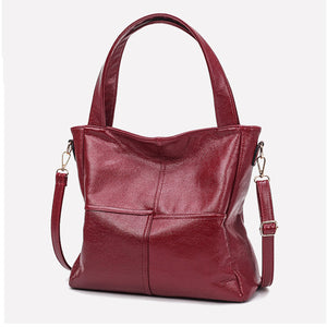 Women Genuine Leather Cowhide Handbag Casual Cowhide Shoulder Bag