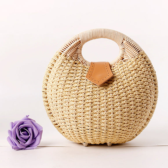 Women Nest Tote Handbag Summer Beach Bag Straw Bag Rattan Bag Handbag