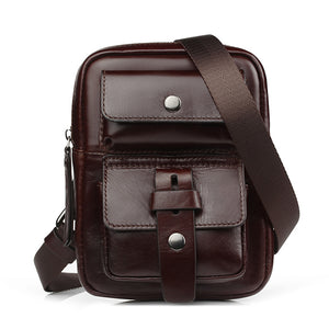 Men Genuine Leather Cowhide Crossbody Bag Shoulder Bag