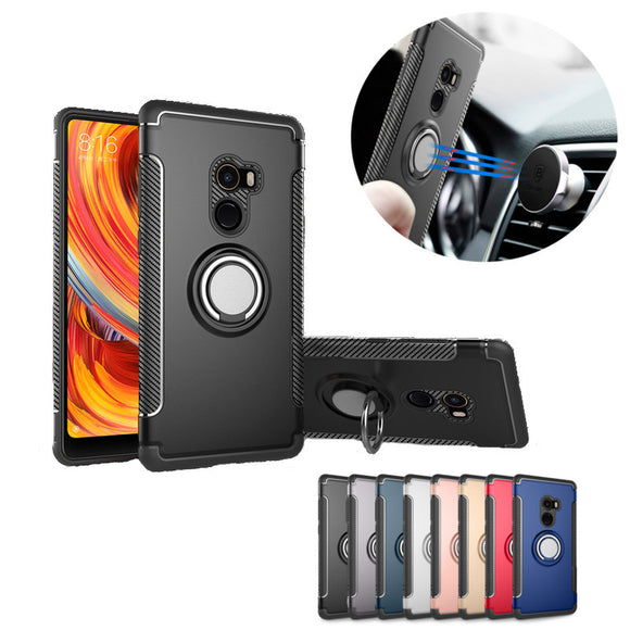 Bakeey Armor Shockproof Magnetic 360 Rotation Ring Holder TPU+PC Back Case For Xiaomi Mi Mix 2