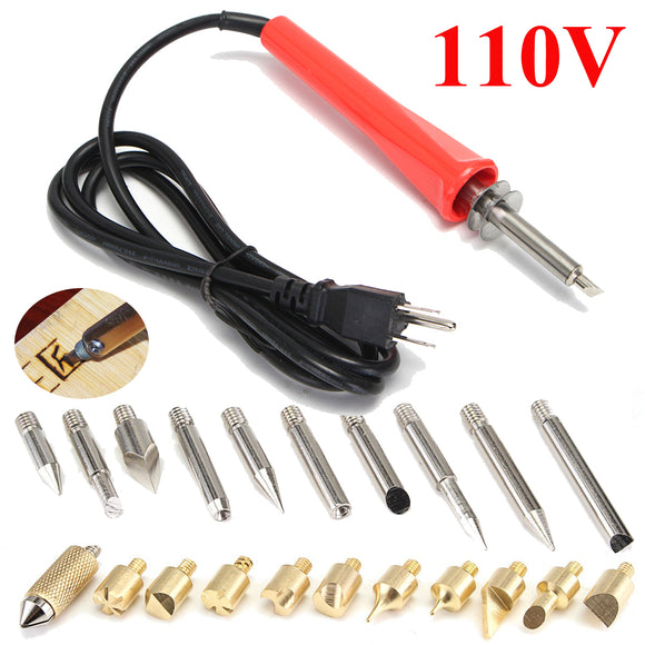 110V 30W Craft Soldering Pyrography Art Pen Wood Burning Tool Kit