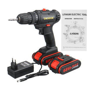 18V Two-speed Cordless Electric Drill Multifunctional Lithium Battery Rechargeable Hand Electric Drill Driver