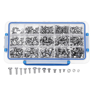 Suleve MXST2 480Pcs M4 M5 M6 Torx Screw Pan&Flat Head 304 Stainless Steel Bolt Assortment