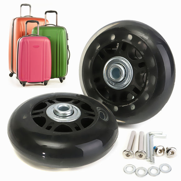 2pcs Luggage Suitcase Replacement Wheels Axles Deluxe Repair OD 70mm