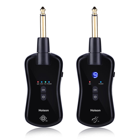 Hoison S8 Wireless Audio Transmission System With Transmitter Receiver Built-in Lithium Battery for Electric Guitar