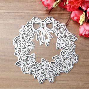 Christmas Wreath Metal Die Cutting DIY Scrapbook Photo Paper Gift Party Decor