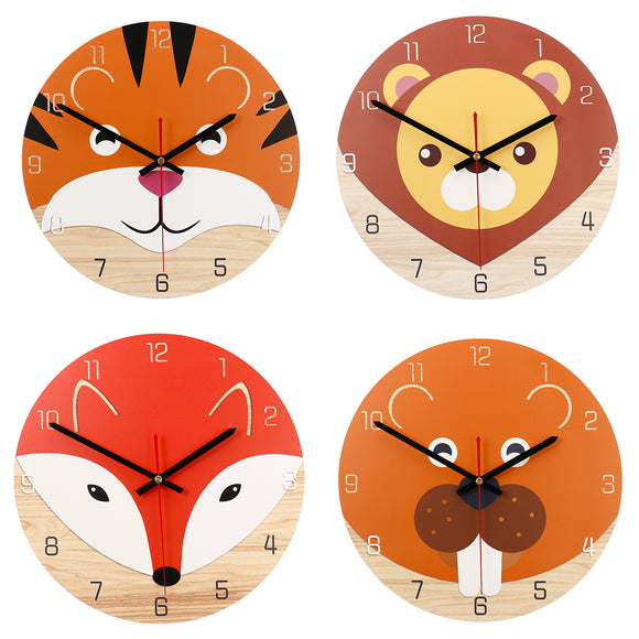 28cm Animal Mute Round Wall Clock Modern Home Living Room Kitchen Watch Decor