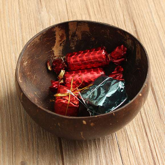 Natural Coconut Shell Bowl Dishes Handmade Handicraft Vintage Craft Decorations