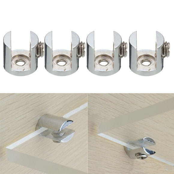 4pcs Shelves Support Brackets Clamp For Glass Wooden  Acrylic Shelves Hold 6-10 mm