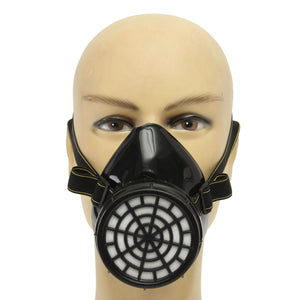 PVC Activated Carbon Gas Mask Single Tank Protective Half Mask Against Toxic Gas