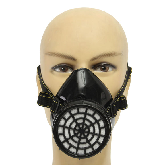 PVC Activated Carbon Gas Mask Single Tank Protective Half Mask Against Toxic Gas