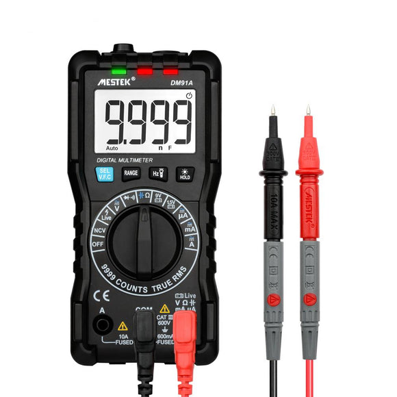 MESTEK DM91A Mini Digital Multimeter 9999 Counts Auto Range Tester