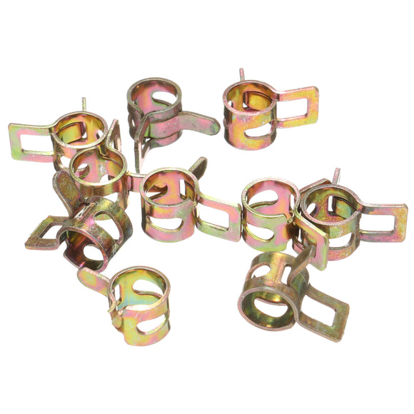10pcs 8mm/10m/12mm/14mm Spring Clip Fuel Hose Line Pipe Tube Band Clamp Fastener