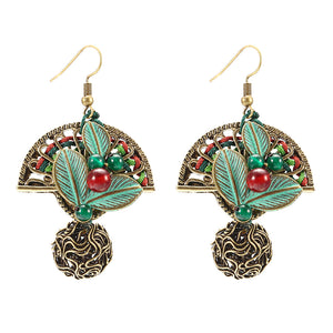 Ethnic Cute Earrings Agate Ball Ear Drop Women Jewelry