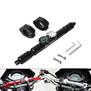 22mm Motorcycle Aluminum Handlebar Compass Quartz Clock Mirror Riser Extender Adaptor