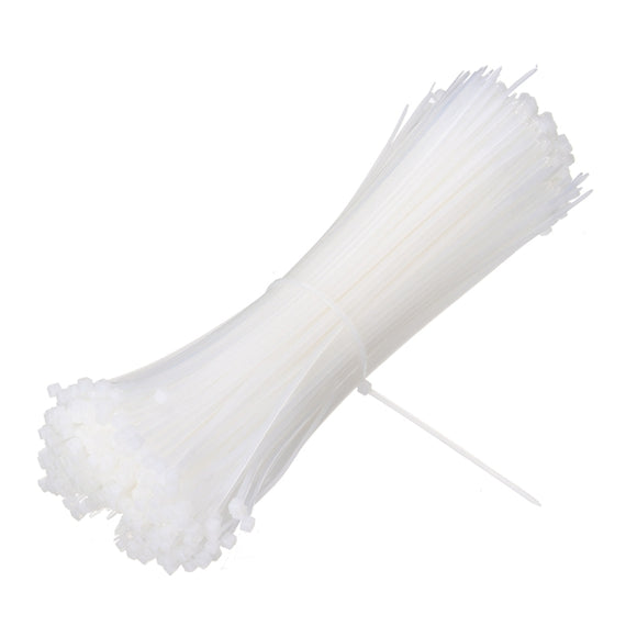 500pcs White Nylon Cable Ties Self Lock Zip Ties 3X200mm