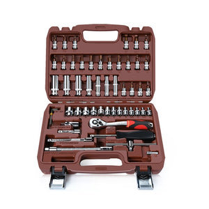 53PCS Universal Car Repair Tool Ratchet Set Torque Wrench Combination Bit A Set Of Keys Multifunction DIY Toos