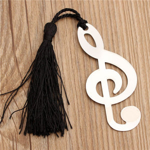 Music Note Pattern Alloy Bookmark Novelty Ducument Book Marker Label