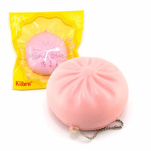 Kiibru Squishy Bun Pink Yellow 6cm With Original Packaging Chain Phone Bag Strap Gift Decor