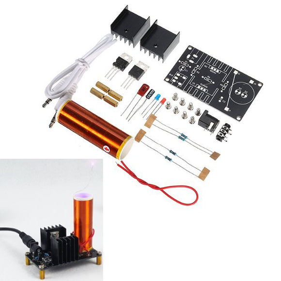 DC 15-24V 2A DIY Electronic Mini Music Tesla Coil Plasma Horn Speaker Kit Produce Arc Music Player