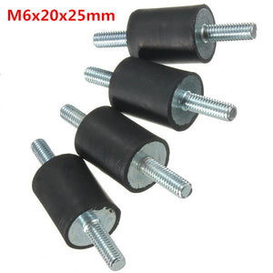 4pcs M6x20x25mm Rubber Shock Absorber Doubles Ends Rubber Mounts Vibration Isolator Mounts