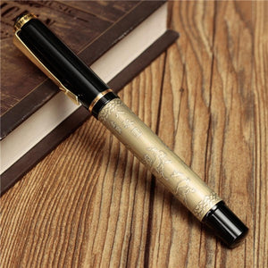 BAOER 507 Black Brass Gold Eight Horses Fountain Metal Pen Writing Instrument