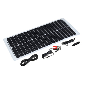 30W 12V Solar Power Panel Monocrystalline Silicon Semi-flexible Home Electricity