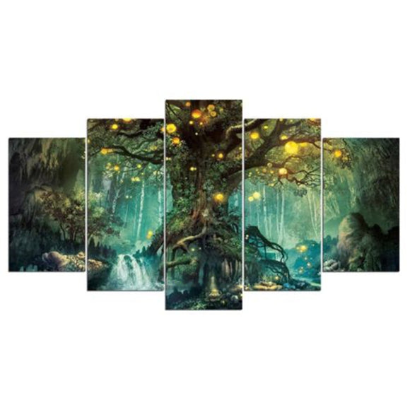 5Pcs Tree of Life Wall Art Hanging Decor Canvas Print Large Painting Pictures Paper