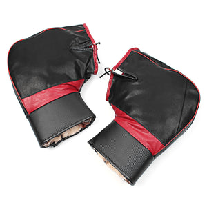 PU Leather Warm Covers Motorcycle Handlebar Muffs Snowmobile Waterproof Winter Hand Gloves