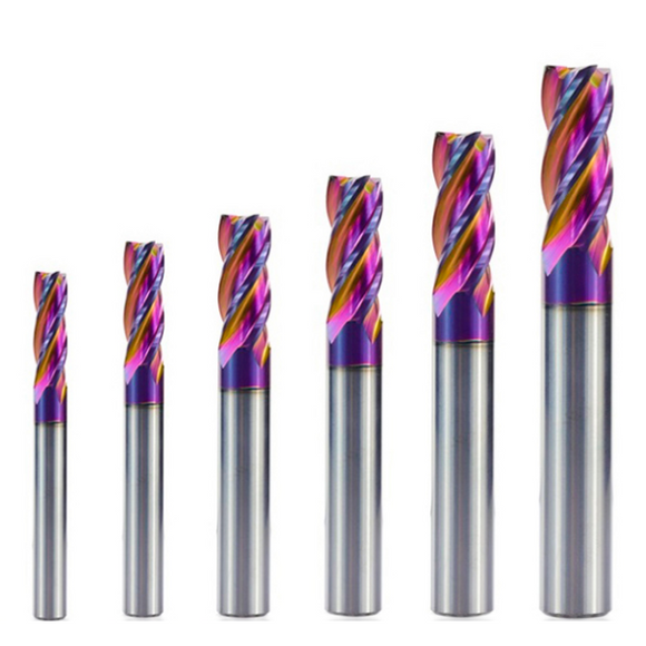 Drillpro 5/6/8/10/12mm ULTRA Surface Tungsten Carbide End Mill HRC60 4 Flute Spiral End Milling Cutter CNC Router Bit