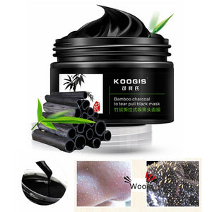 KOOGIS Bamboo Charcoal Tearing Blackhead Removal Mask Deep Clesing Acne Facial Nose