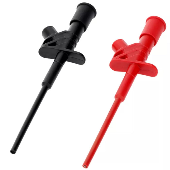 2Pcs Black DANIU P5004 Professional Insulated Quick Test Hook Clip High Voltage Flexible Testing Probe - Black