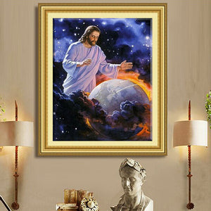 40x50cm 5D DIY Jesus Religious Culture Diamond Painting Resin Full Rhinestone Figure Cross