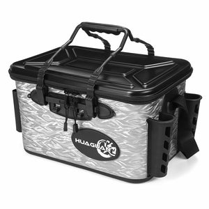 28L Waterproof Fishing Live Bait Cooler Insulated Dry Box Foldable with Air Pump Shoulder Strap