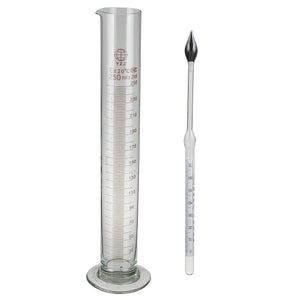 250ml Glass Cylinder Proof Tralle Hydrometer Test Jar Combo for Home Brew Moonshine Distilling