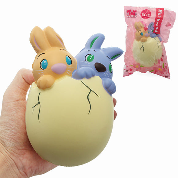 Eric Squishy Rabbit Bunny Twins Egg 15cm Slow Rising Original Packaging Collection Gift Decor Toy