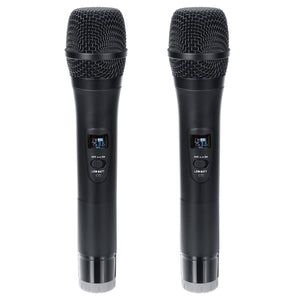 Professional UHF Double Wireless Handheld Karaoke Microphone with 3.5mm Receiver