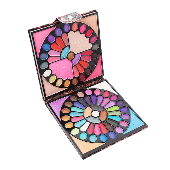 Luckyfine Peacock Eye Shadow Palette Matte Shimmer Blush Earth Tone Eyeshadow Makeup