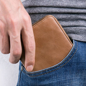 Genuine Leather Multi-functional 13 Card Slots Coin Pocket Trifold Wallet For Men