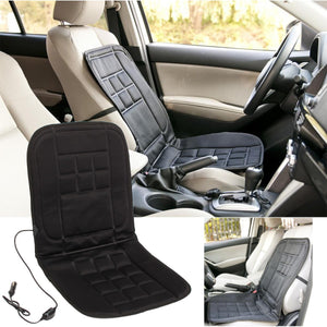 Universal 12V Electric Car Front Seat Heating Cover Padded Thermal Cushion Black